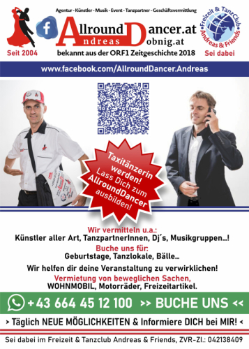 AllroundDancer  mit Qr  an vielen ORTEN und Mieten-Wohnmobil.at INFO +436644512100 werde AllroundDancer In 